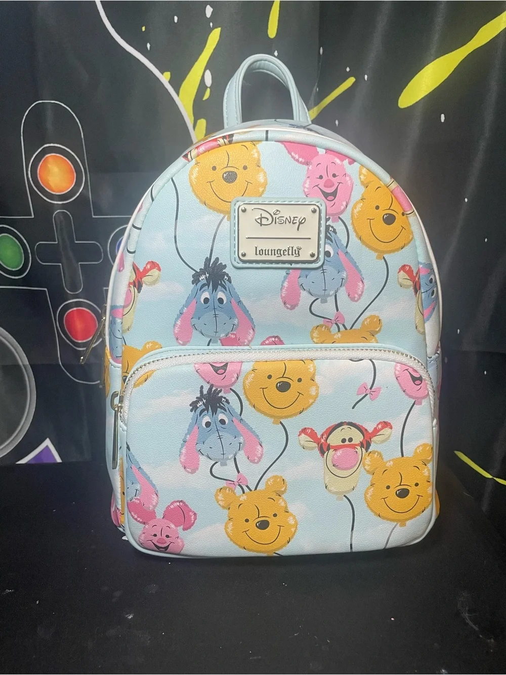 Disney x Loungefly Winnie the Pooh Balloon Mini Backpack - Light Blue - Picture 1 of 4